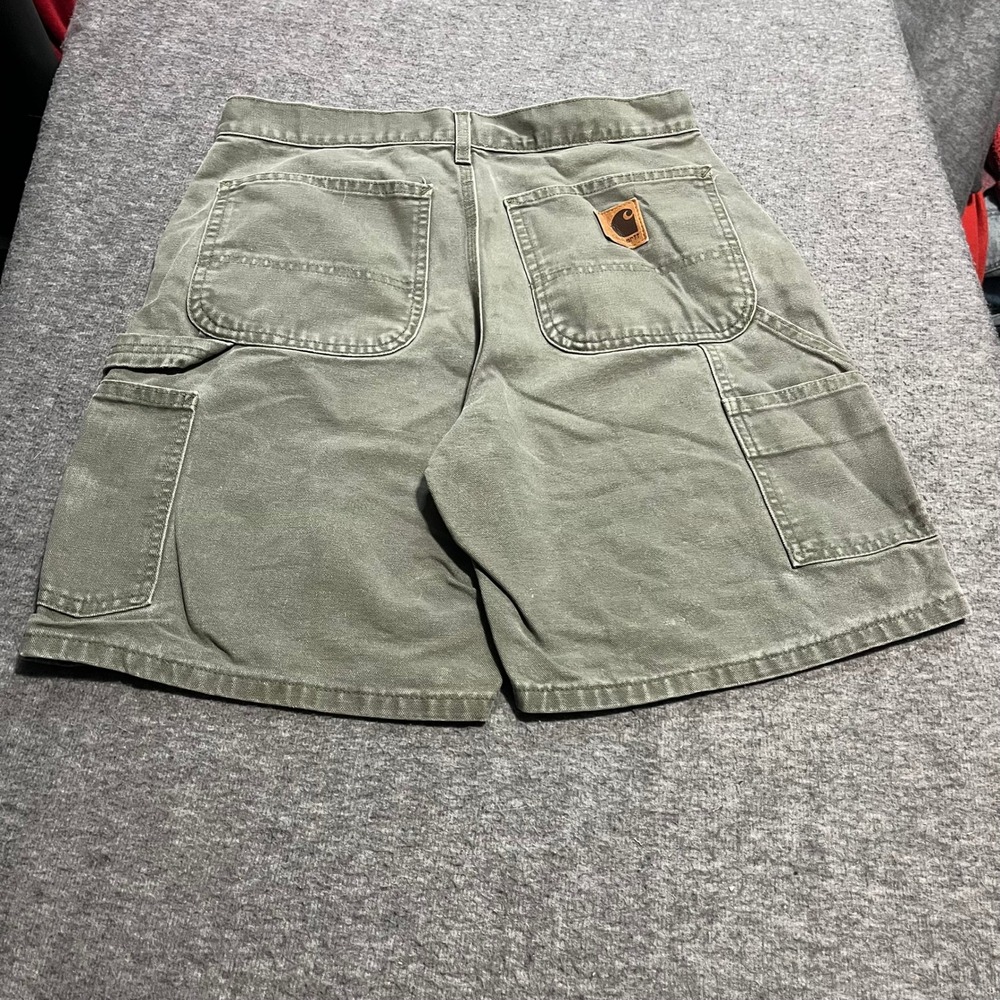Carhartt Mens B25 MOS Canvas Carpenter Shorts Moss Green 31 Utility Workwear
